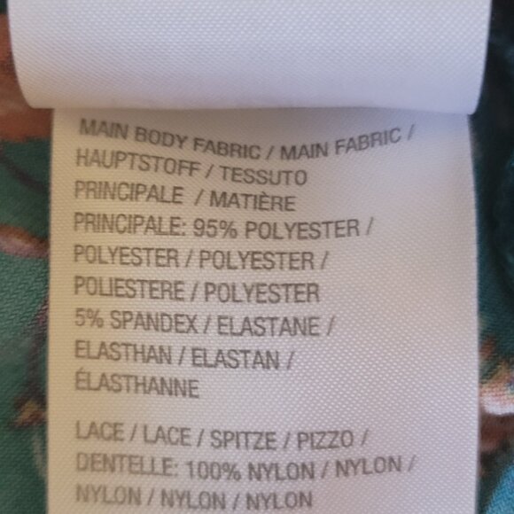 Susan Graver Printed Liquid Knit Tunic w/ Lace Trimmed Sleeves A310087 EUC M - Picture 9 of 12